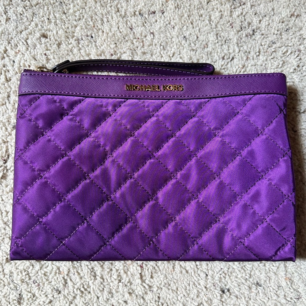 Michael Kors Vibrant Purple Quilted Pouch